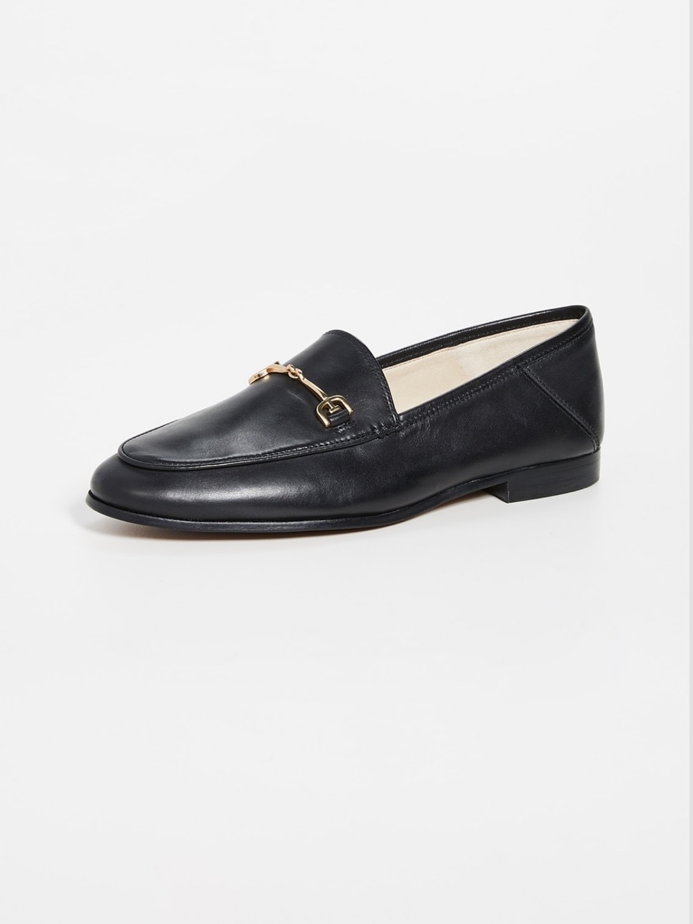 SAM EDELMAN Loraine Loafer in Black Leather Gold Hardware size 6 Minimalist Fall